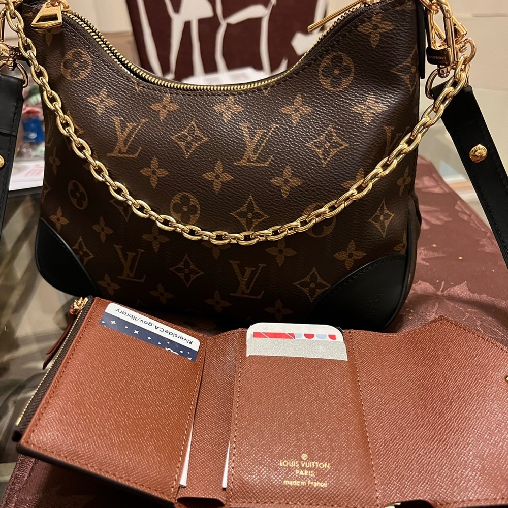 Louis Vuitton Monogram Boulong NM Black Handbag /Victorine Wallet